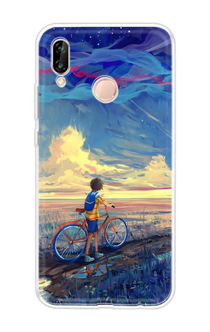 Riding Bicycle to Dreamland Soft Cover for Huawei P20 Lite
