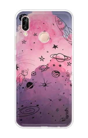 Space Doodles Art Soft Cover For Huawei P20 Lite