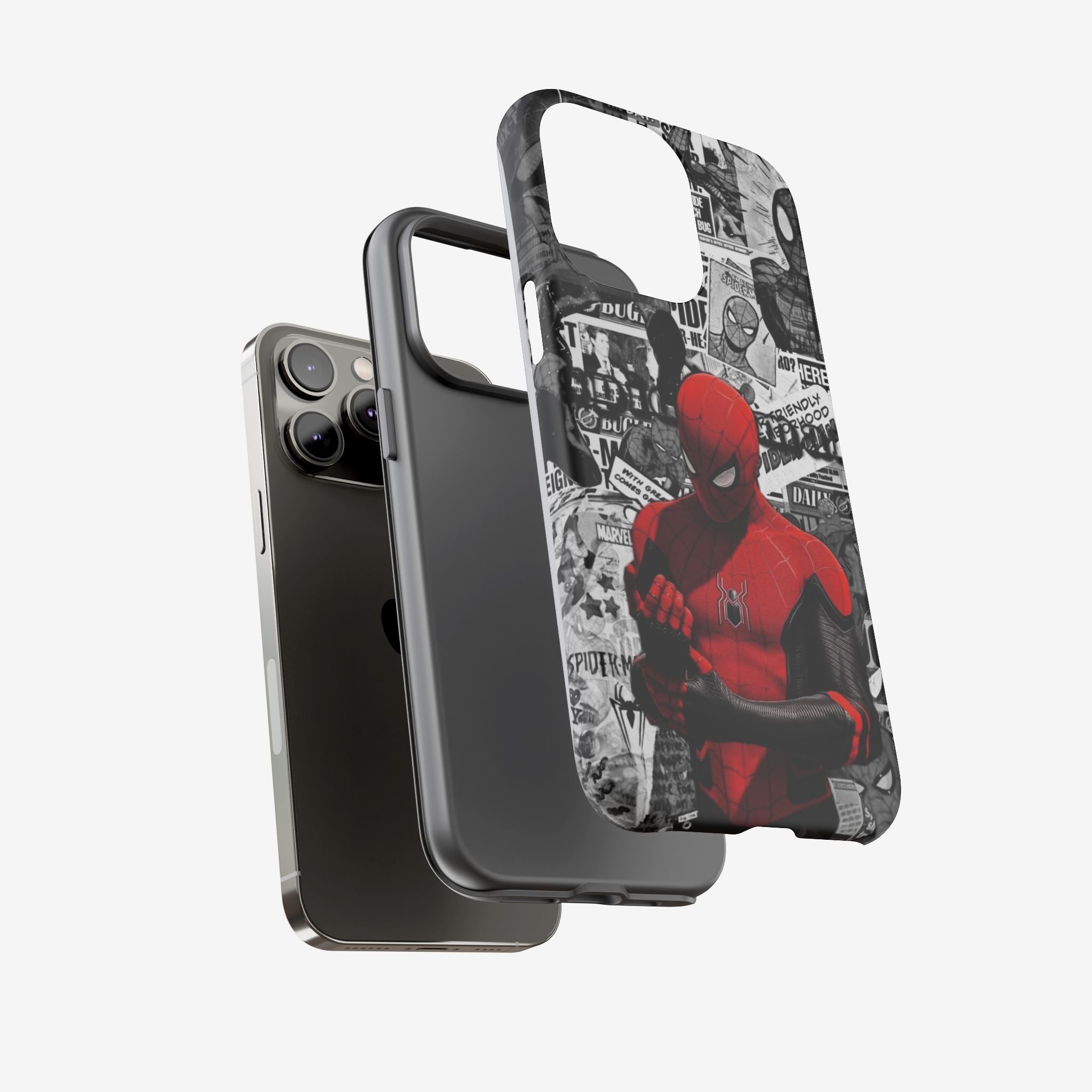 Red Mask Collage Premium Tough Shining Phone Case (Double Layer) Available For All iPhone Models