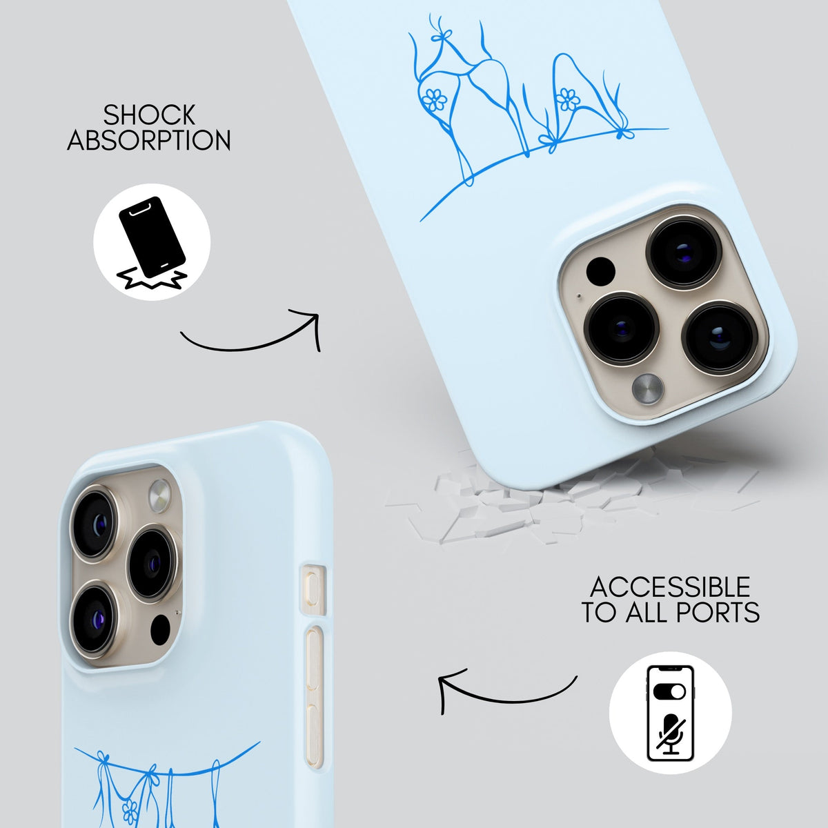 Blueberry Premium Tough Shining Phone Case (Double Layer) Available For All iPhone Models