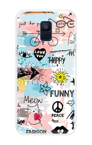 Happy Doodle Soft Cover for Samsung A6