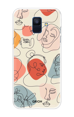Abstract Faces Soft Cover for Samsung A6
