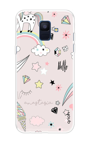 Unicorn Doodle Soft Cover For Samsung A6