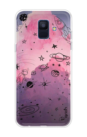 Space Doodles Art Soft Cover For Samsung A6