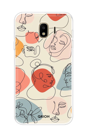 Abstract Faces Soft Cover for Samsung J4
