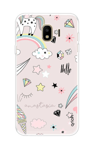 Unicorn Doodle Soft Cover For Samsung J4