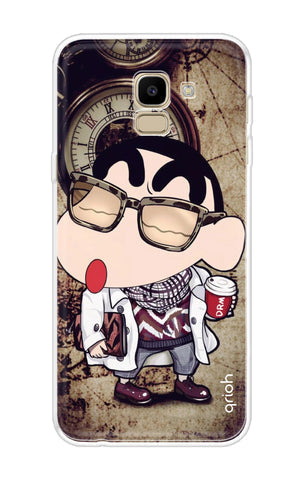Nerdy Shinchan Soft Cover for Samsung J6