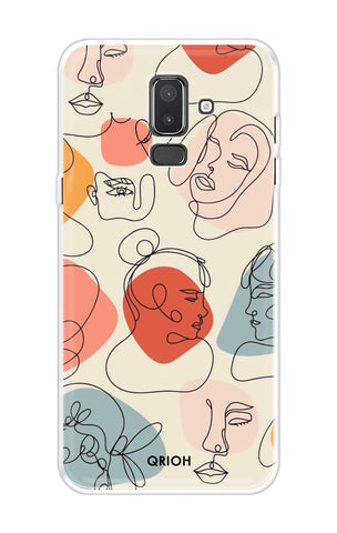 Abstract Faces Soft Cover for Samsung J8