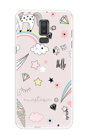 Unicorn Doodle Soft Cover For Samsung J8