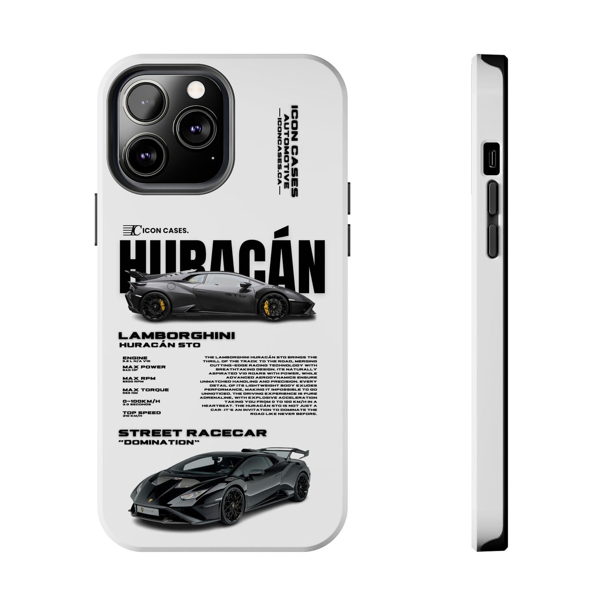 Lamborghini Huracan STO White Premium Tough Shining Phone Case (Double Layer) Available For All iPhone Models