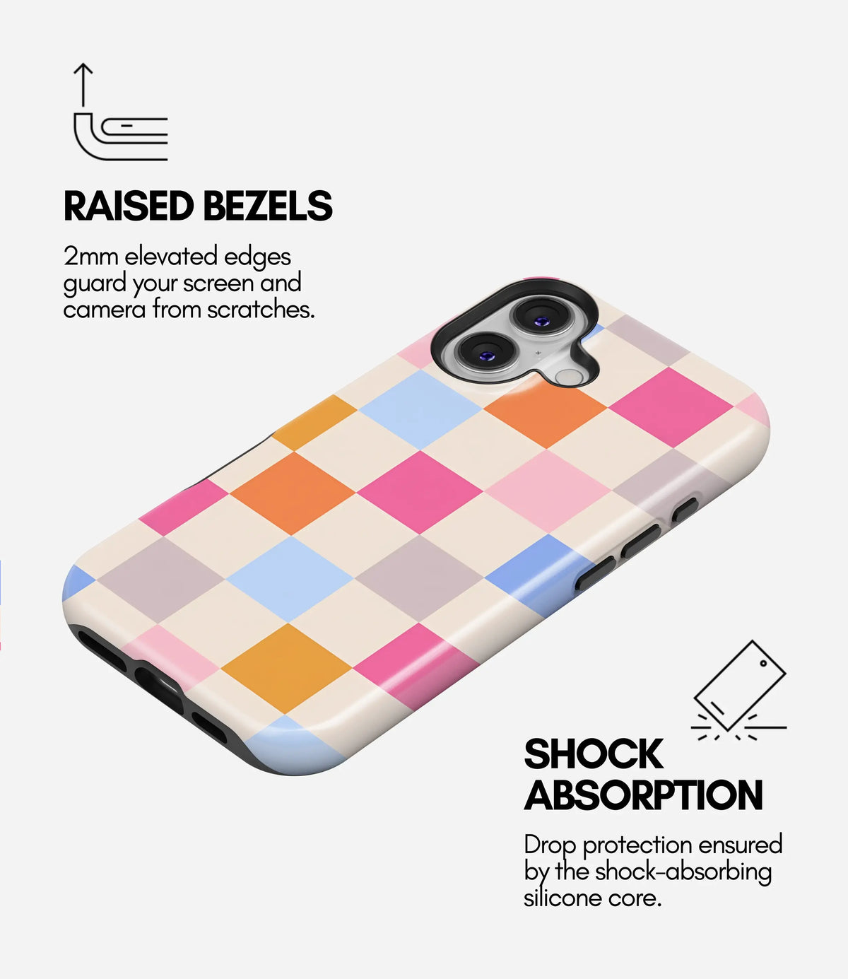 Candy Checks Premium Tough Shining Phone Case (Double Layer) Available For All iPhone Models