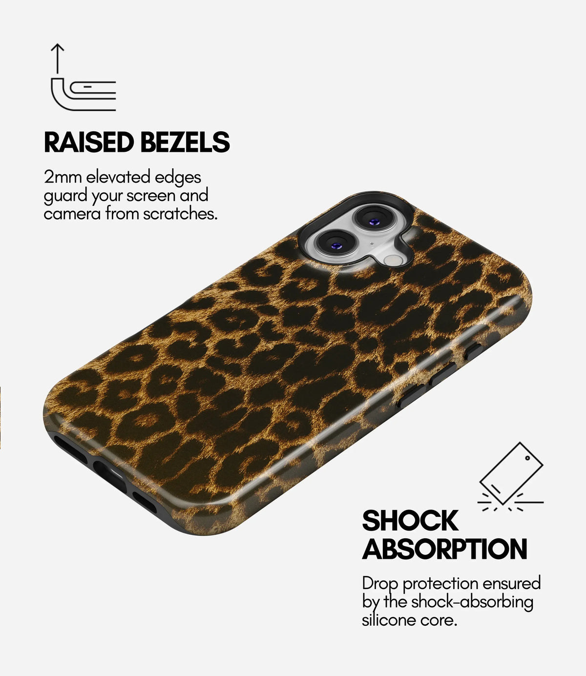 Golden Leopard Premium Tough Shining Phone Case (Double Layer) Available For All iPhone Models