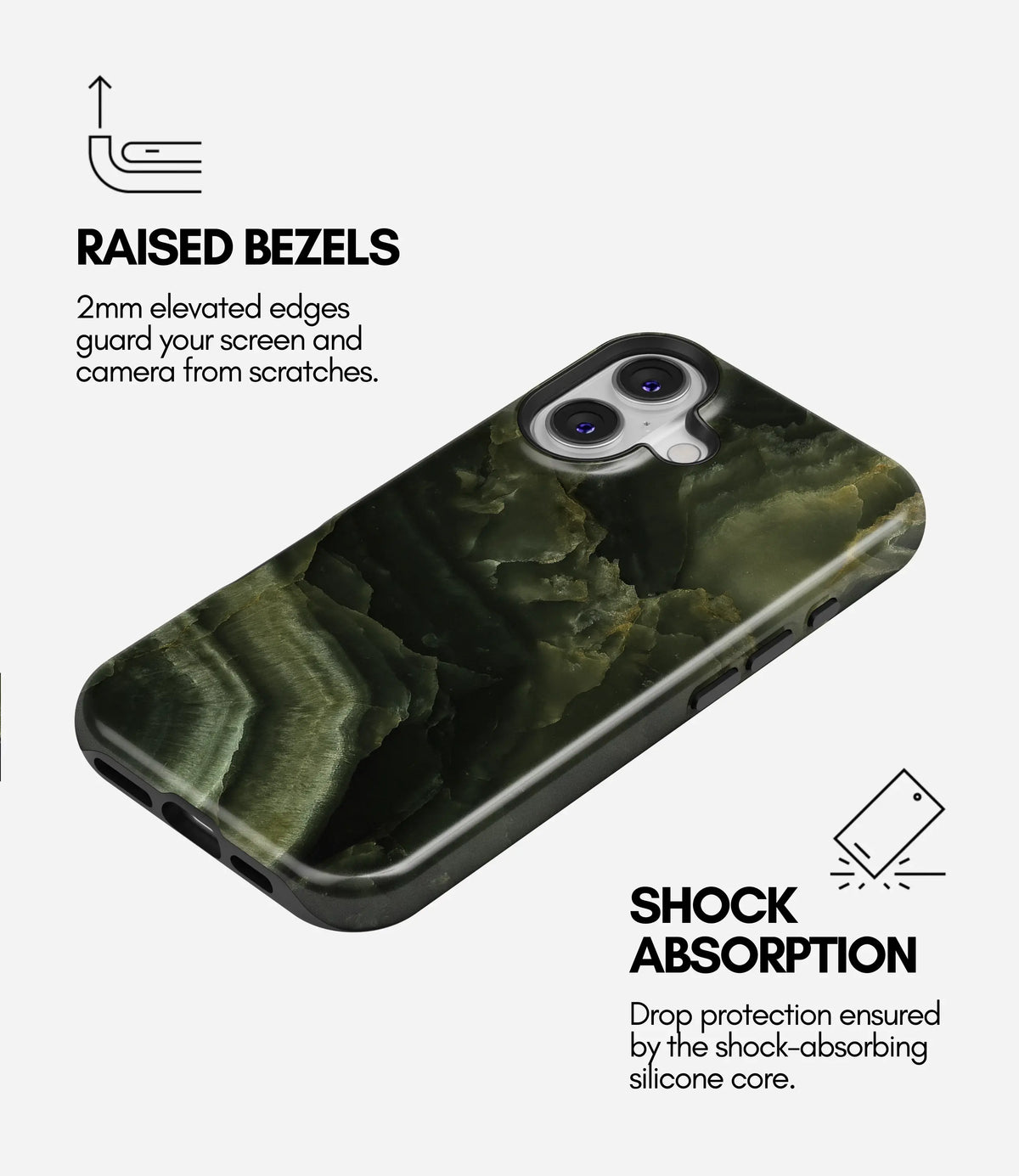 Emerald Onyx Premium Tough Shining Phone Case (Double Layer) Available For All iPhone Models