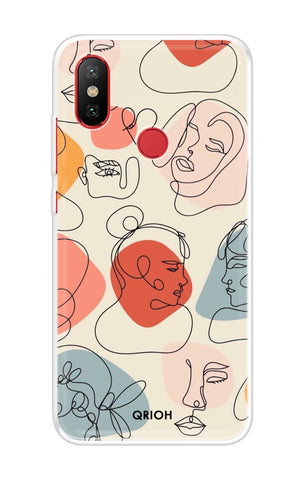 Abstract Faces Soft Cover for Xiaomi Mi A2