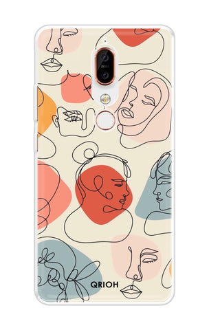 Abstract Faces Soft Cover for Nokia X6