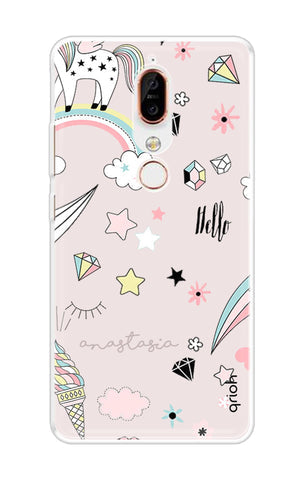 Unicorn Doodle Soft Cover For Nokia X6