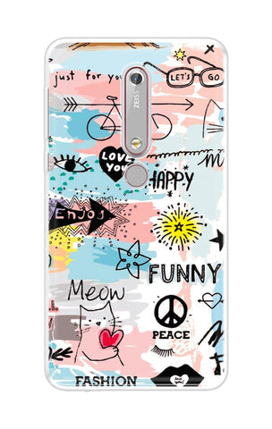 Happy Doodle Soft Cover for Nokia 6.1