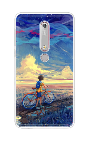 Riding Bicycle to Dreamland Soft Cover for Nokia 6.1