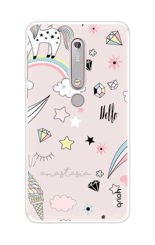Unicorn Doodle Soft Cover For Nokia 6.1