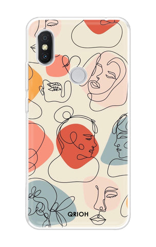 Abstract Faces Soft Cover for Xiaomi Redmi Y2