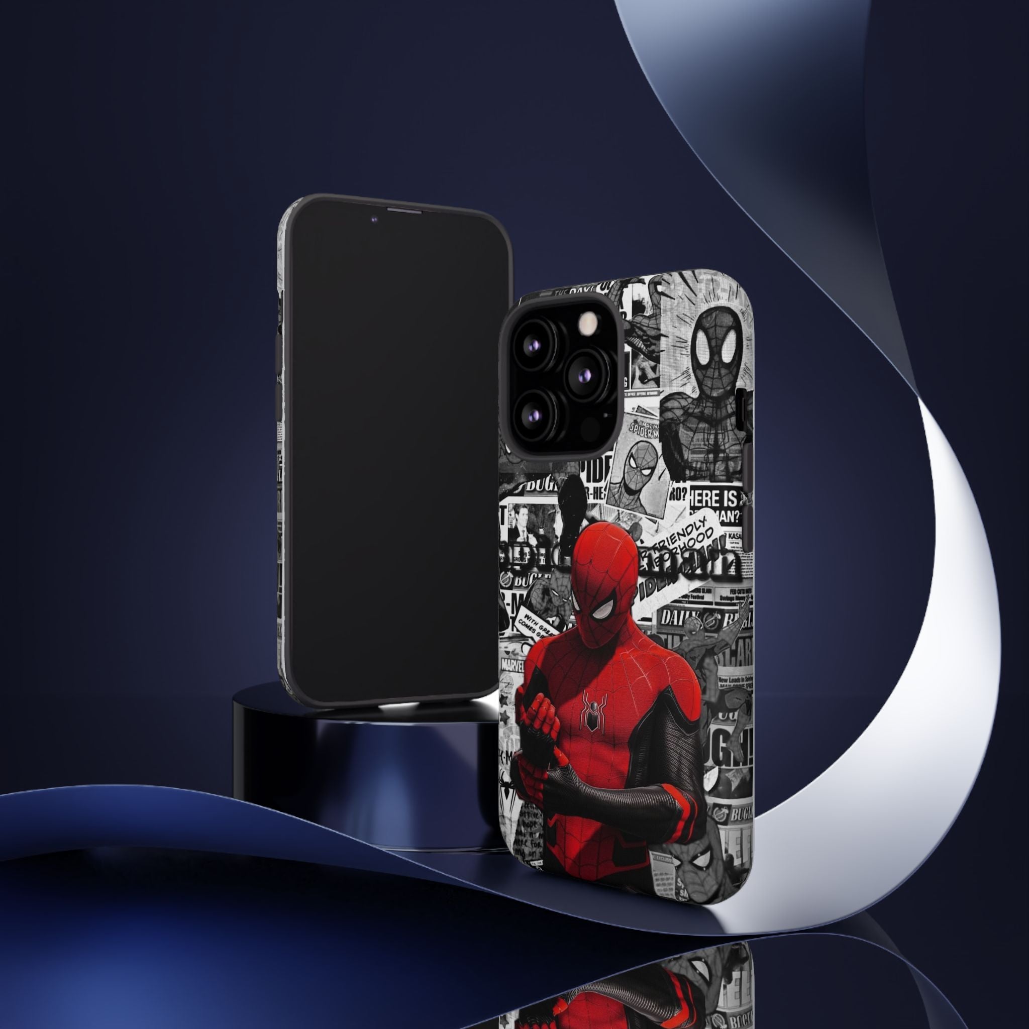 Red Mask Collage Premium Tough Shining Phone Case (Double Layer) Available For All iPhone Models