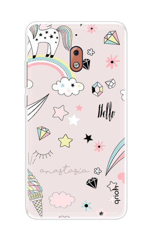 Unicorn Doodle Soft Cover For Nokia 2.1