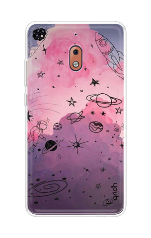 Space Doodles Art Soft Cover For Nokia 2.1