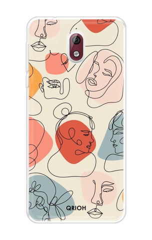 Abstract Faces Soft Cover for Nokia 3.1