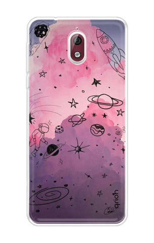 Space Doodles Art Soft Cover For Nokia 3.1