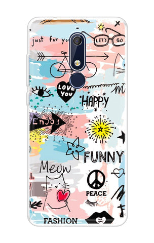 Happy Doodle Soft Cover for Nokia 5.1
