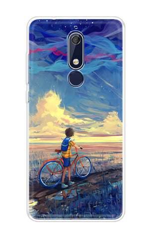 Riding Bicycle to Dreamland Soft Cover for Nokia 5.1