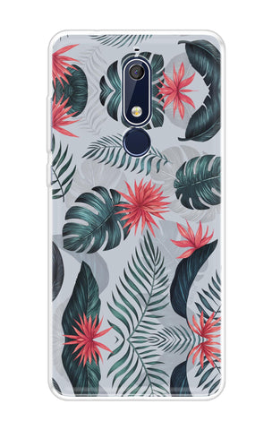 Retro Floral Leaf Soft Cover for Nokia 5.1