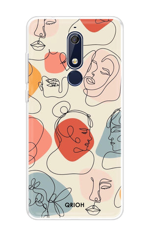 Abstract Faces Soft Cover for Nokia 5.1