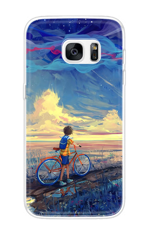 Riding Bicycle to Dreamland Soft Cover for Samsung S7 Edge