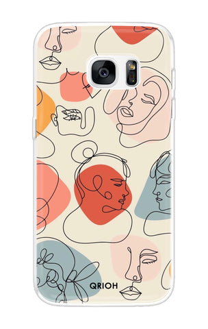 Abstract Faces Soft Cover for Samsung S7 Edge