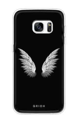 White Angel Wings Soft Cover for Samsung S7 Edge