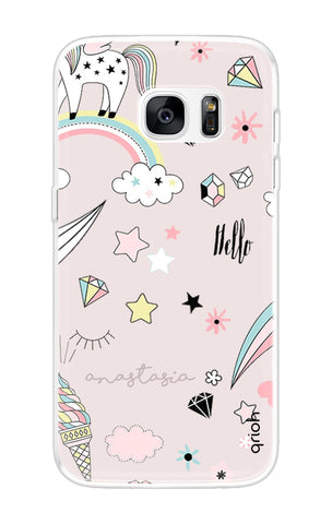 Unicorn Doodle Soft Cover For Samsung S7 Edge