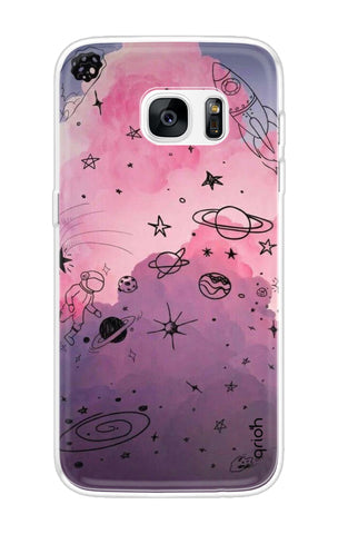 Space Doodles Art Soft Cover For Samsung S7 Edge