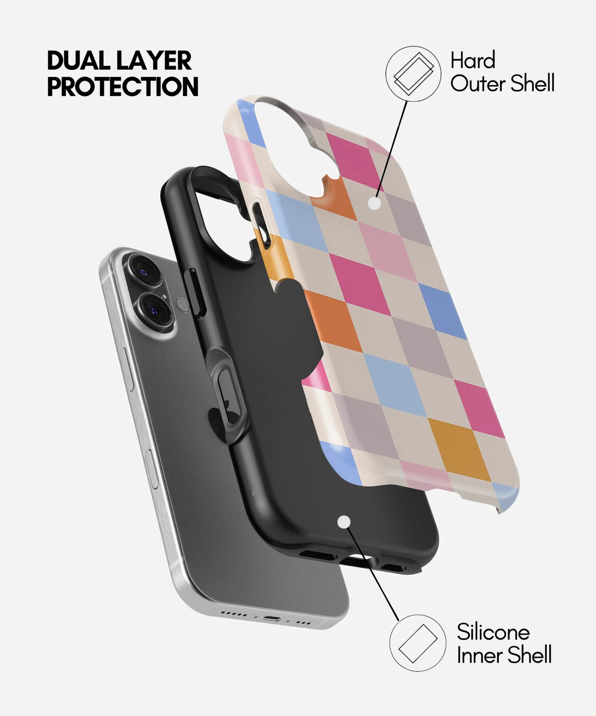 Candy Checks Premium Tough Shining Phone Case (Double Layer) Available For All iPhone Models