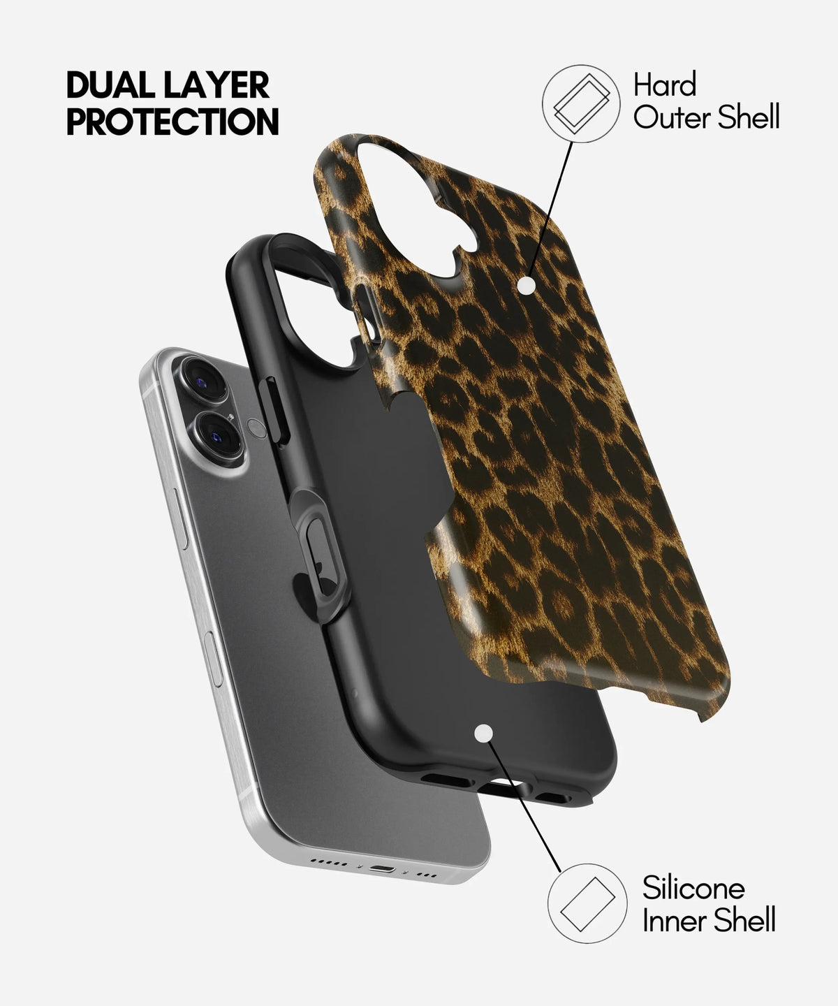 Golden Leopard Premium Tough Shining Phone Case (Double Layer) Available For All iPhone Models