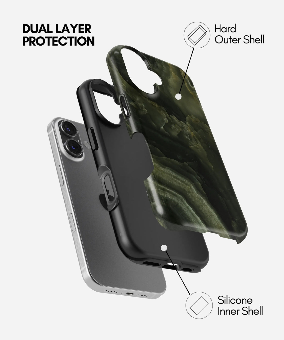 Emerald Onyx Premium Tough Shining Phone Case (Double Layer) Available For All iPhone Models