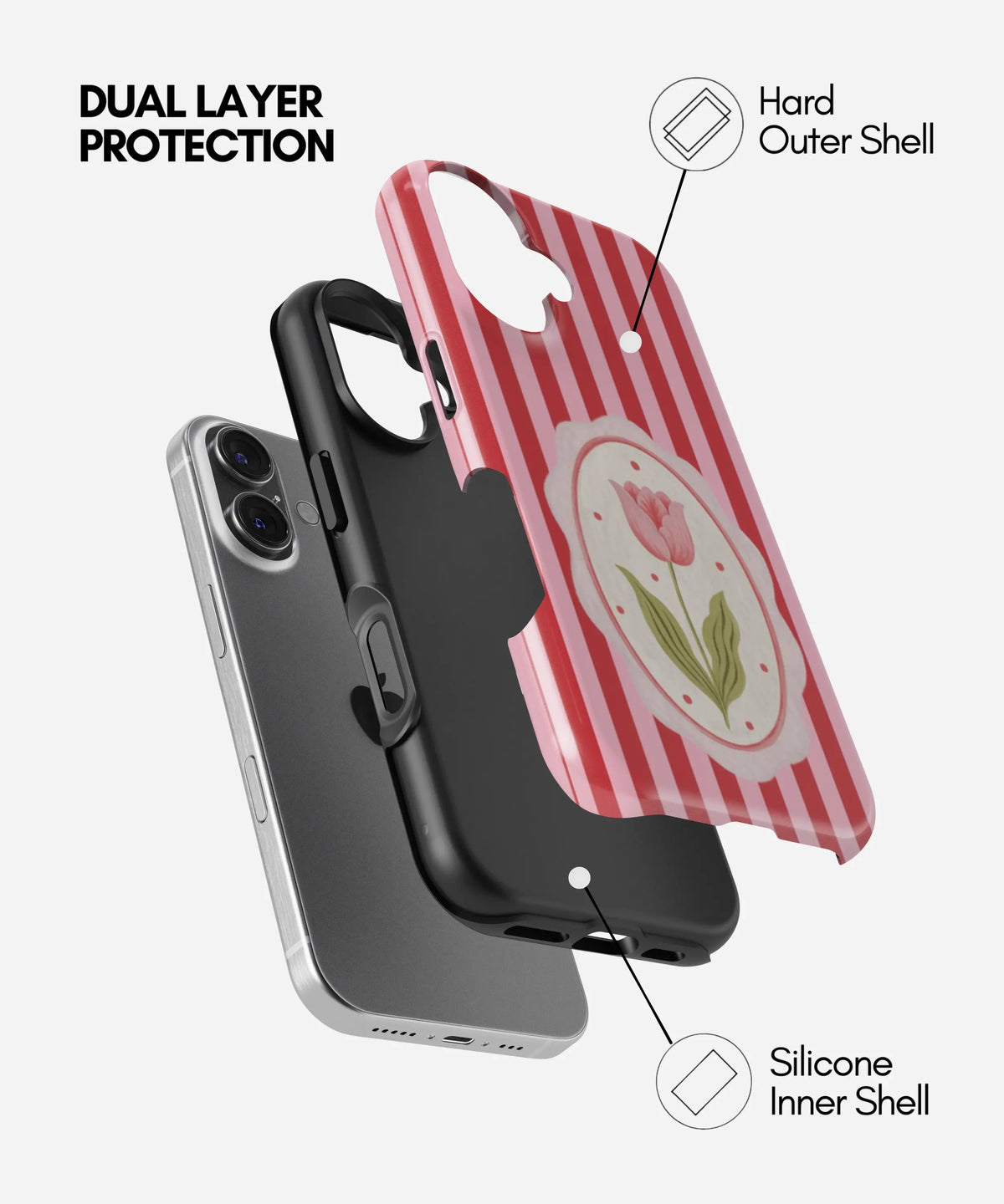 Scarlet Bloom Premium Tough Shining Phone Case (Double Layer) Available For All iPhone Models