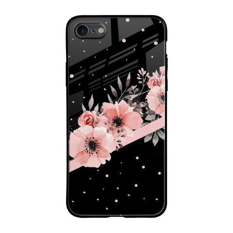 Floral Black Band Glossy Case For iPhone 6