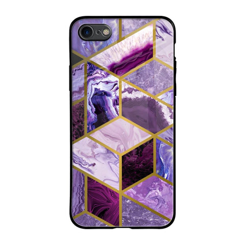 Purple Rhombus Marble Glossy Case for iPhone 6