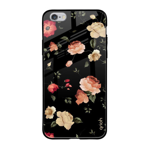 Black Spring Floral Glossy Case for Apple iPhone 6