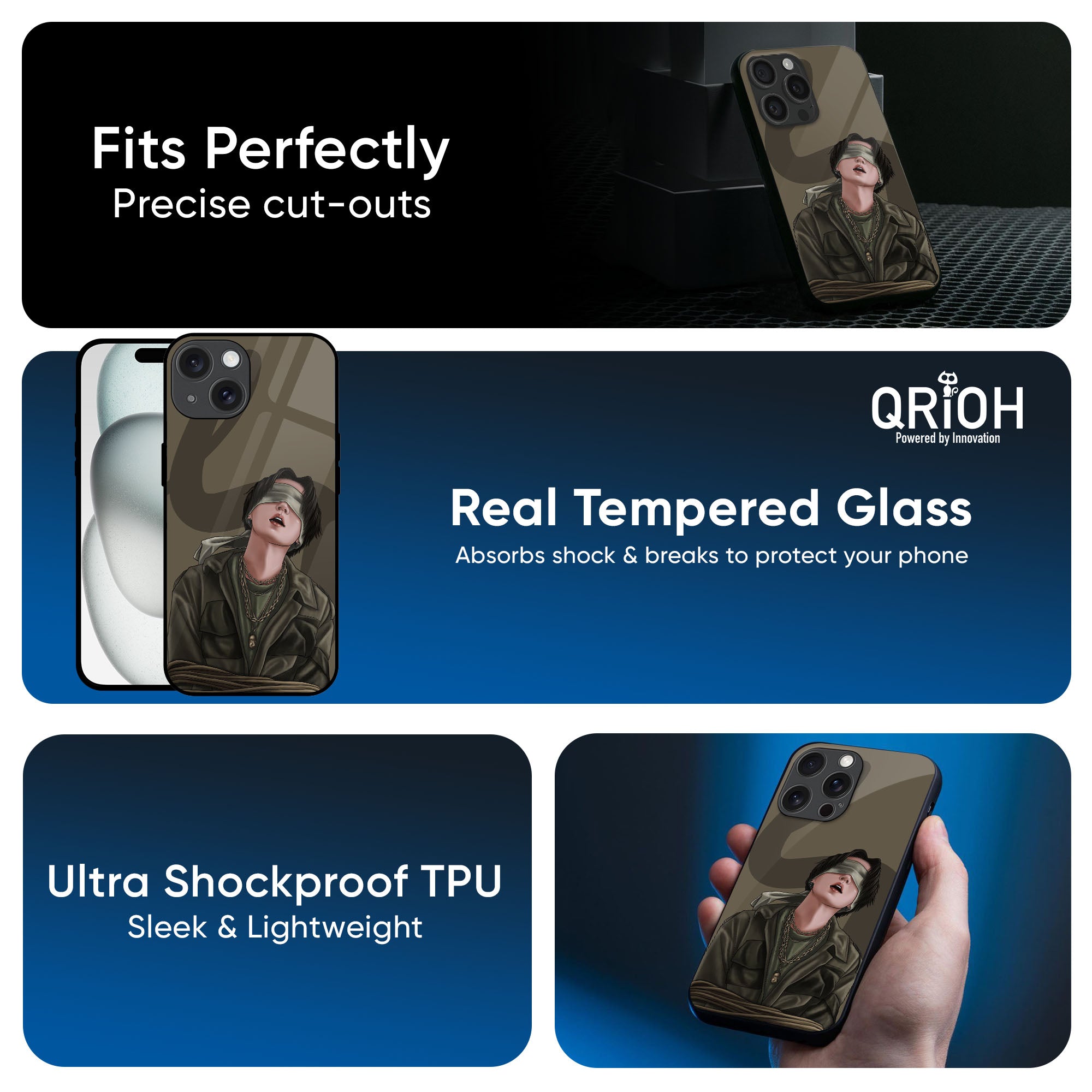 Blind Fold Glass Case for iPhone 17 Pro Max