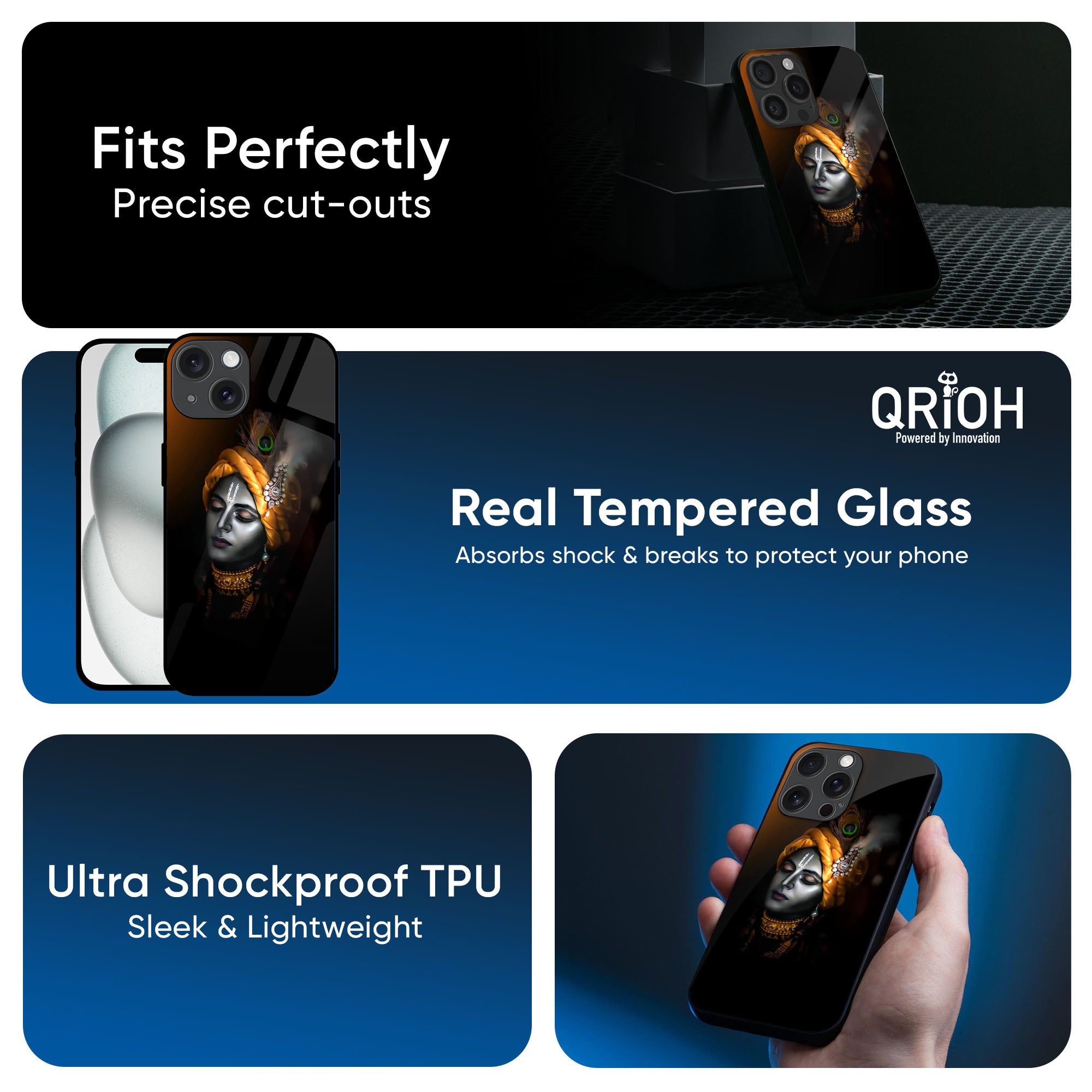 Ombre Krishna Glass Case for iPhone 17 Pro Max