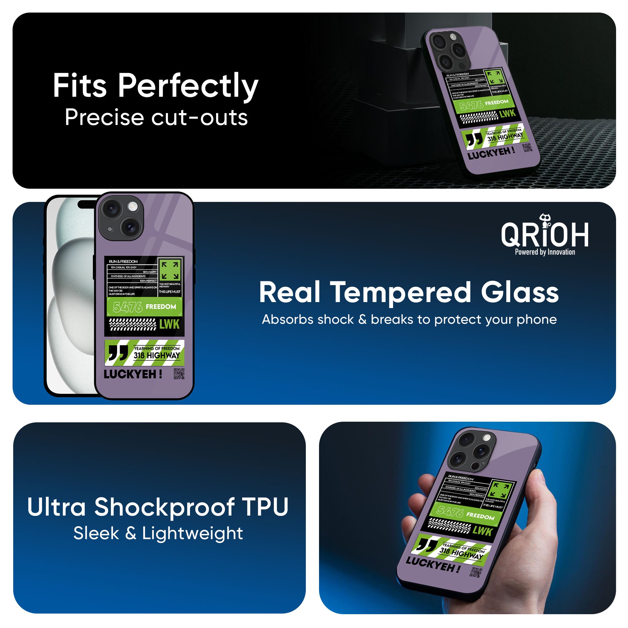 Run & Freedom Glass Case for iPhone 17 Pro Max