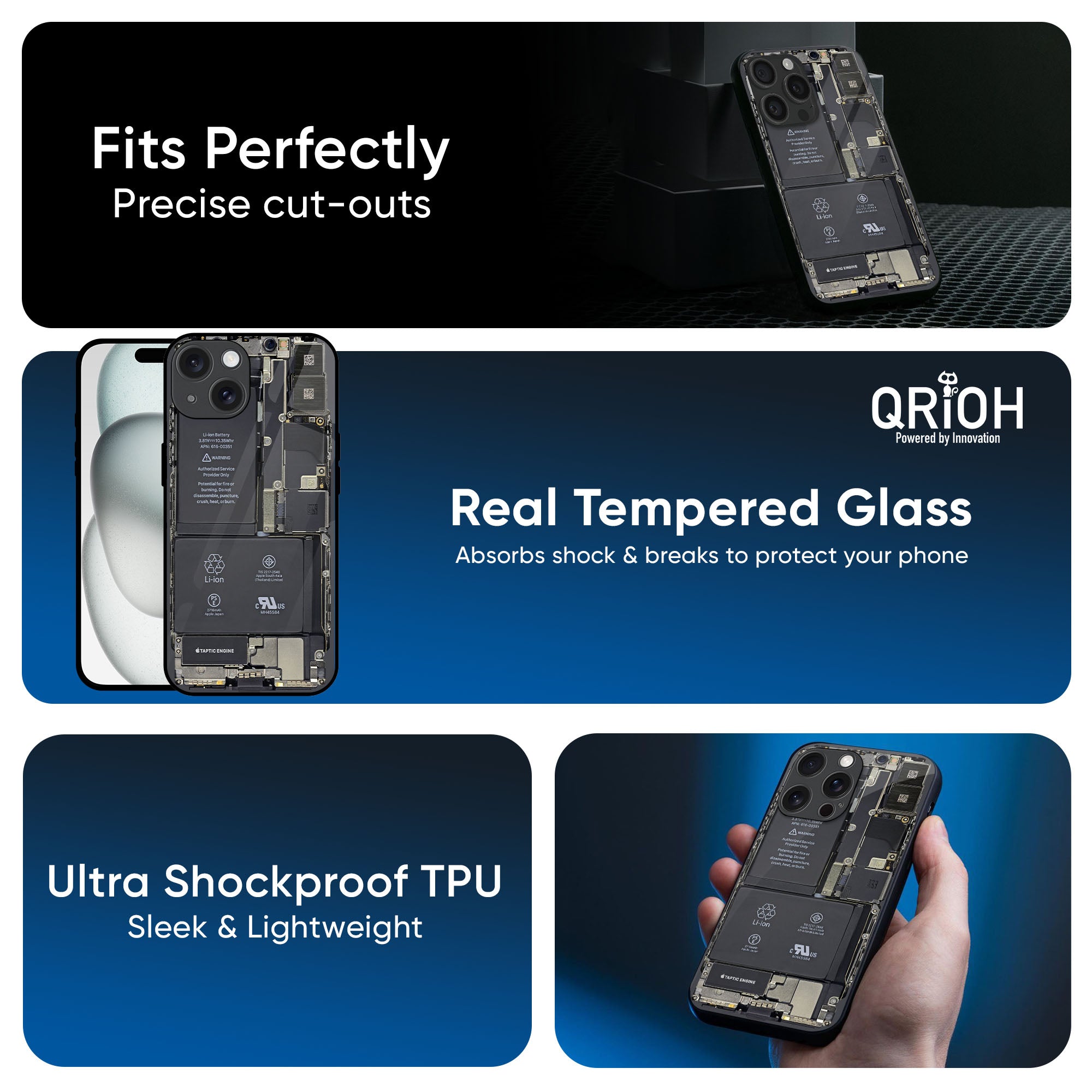 Skeleton Inside Glass Case for iPhone 17 Pro Max