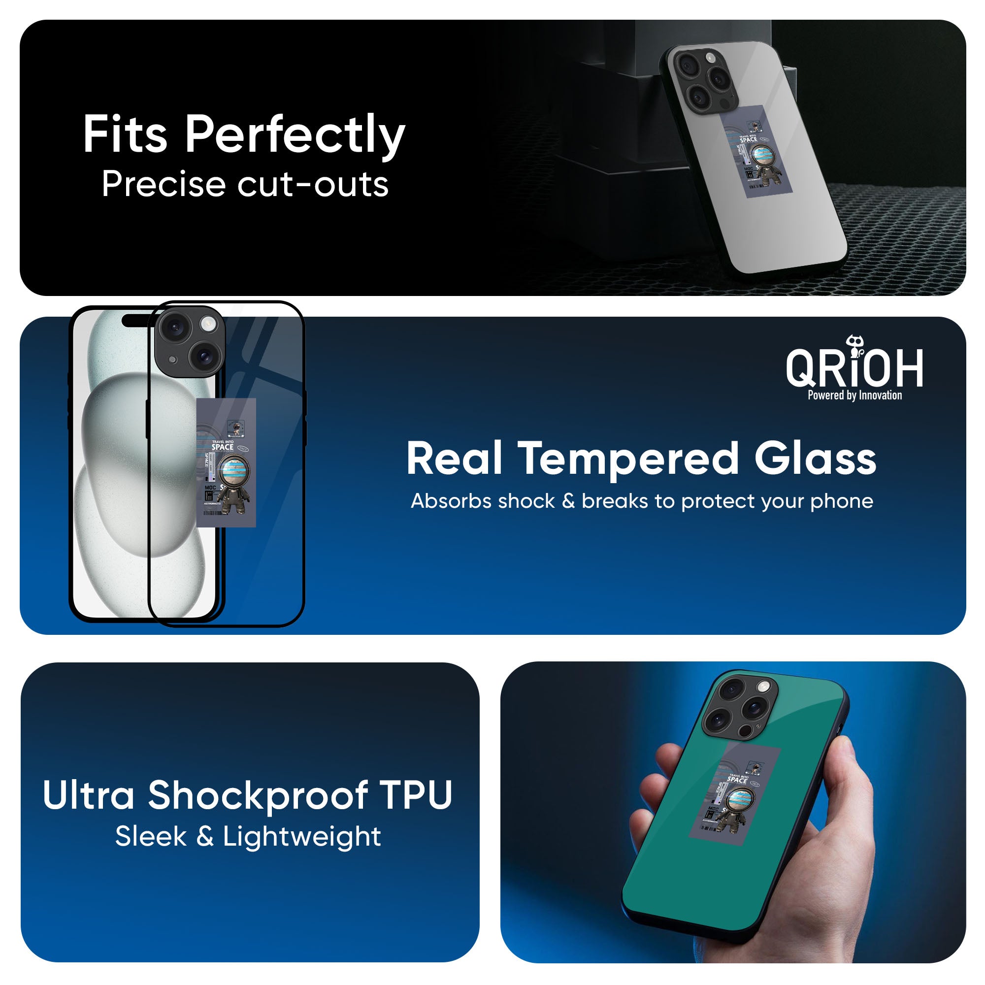 Space Travel Glass Case for iPhone 17 Pro Max